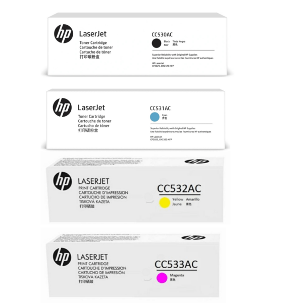 Kit HP 304A Caja Blanca (CC530AC, CC531AC, CC532AC, CC533AC, de 2,800 páginas)