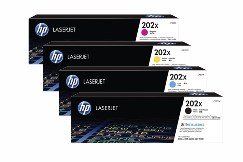 Kit 4 HP 202X (CF500X-CF501X-CF502X-CF503X, de 2,500 páginas)