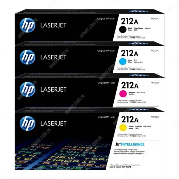 Kit 4 HP 212A (W2120A-W2121A-W2122A-W2123A, de 4,500 páginas)