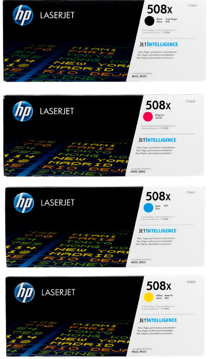 Kit HP 508X (CF361K-CF362C-CF363Y,CF363M de 12,500 páginas)