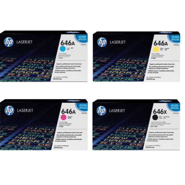 Kit HP 646A Caja Blanca (CE264X-CF031A-CF032A-CF033A, de 12,500 páginas)