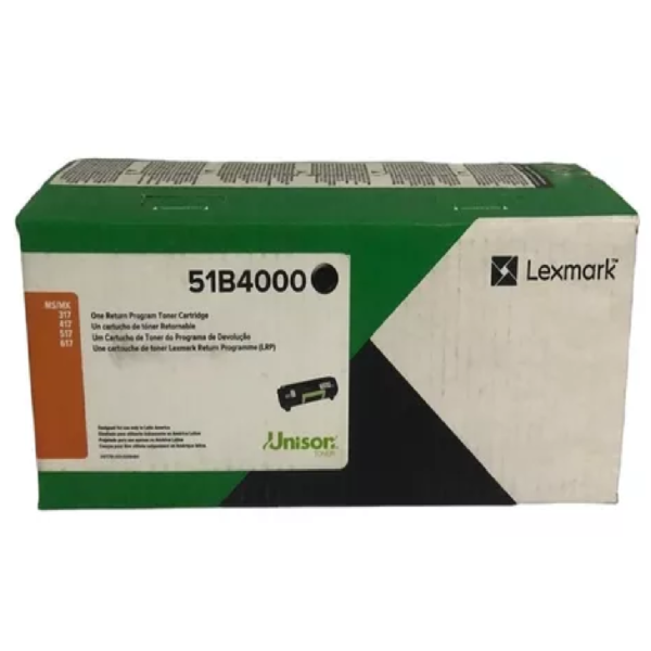 Toner Lexmark 51B4000 Negro