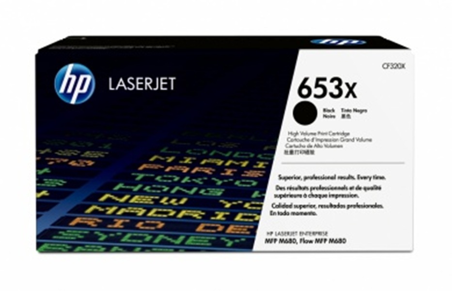 Cartucho de Tóner Negro Original HP 653X (CF320X) de Alto Rendimiento para LJ