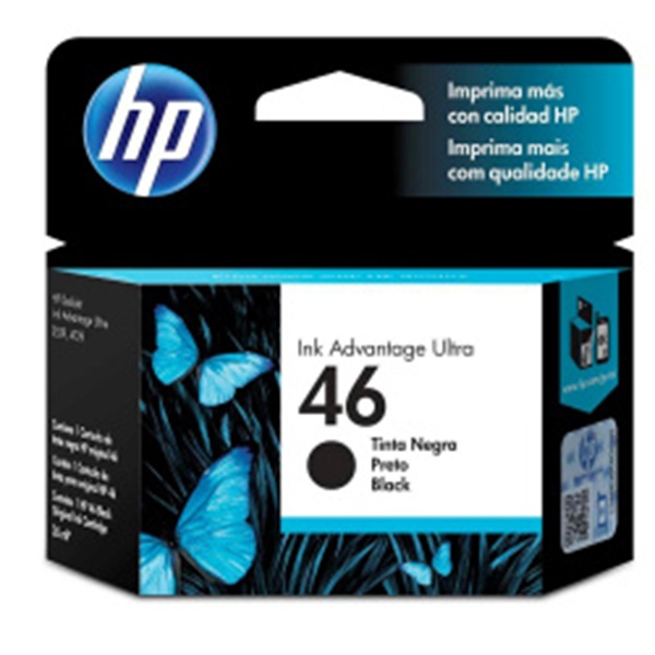 Cartucho de Tinta Negra Original HP 46 (CZ637AL)