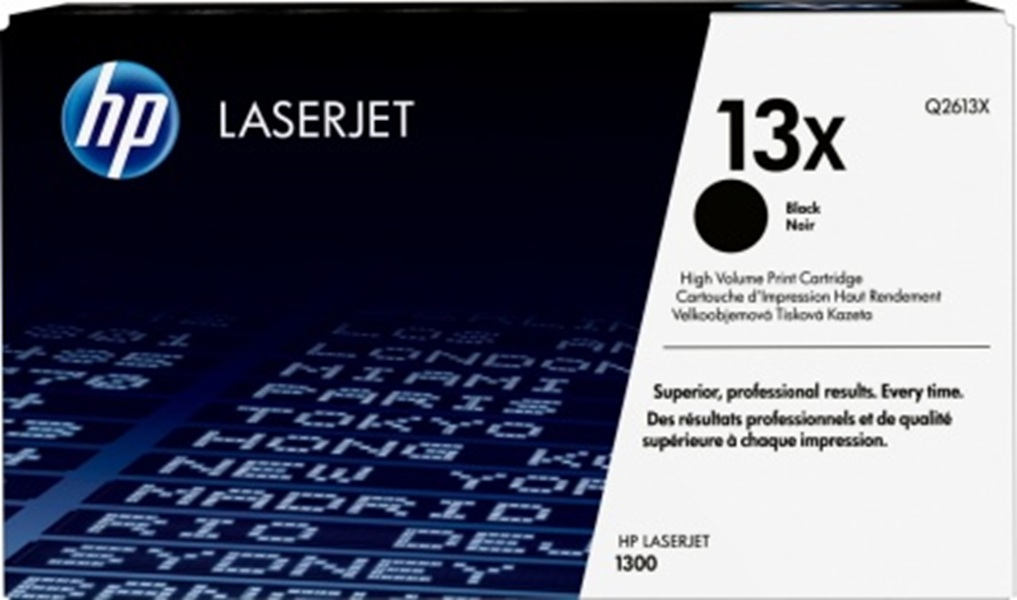 Cartucho de Tóner Negro Original HP 13X (Q2613X) de Alto Rendimiento para LJ