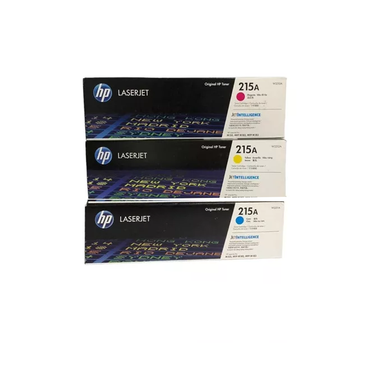 Juego de 3 Tóners HP 215A Cian, Amarillo, Magenta LJ Original
