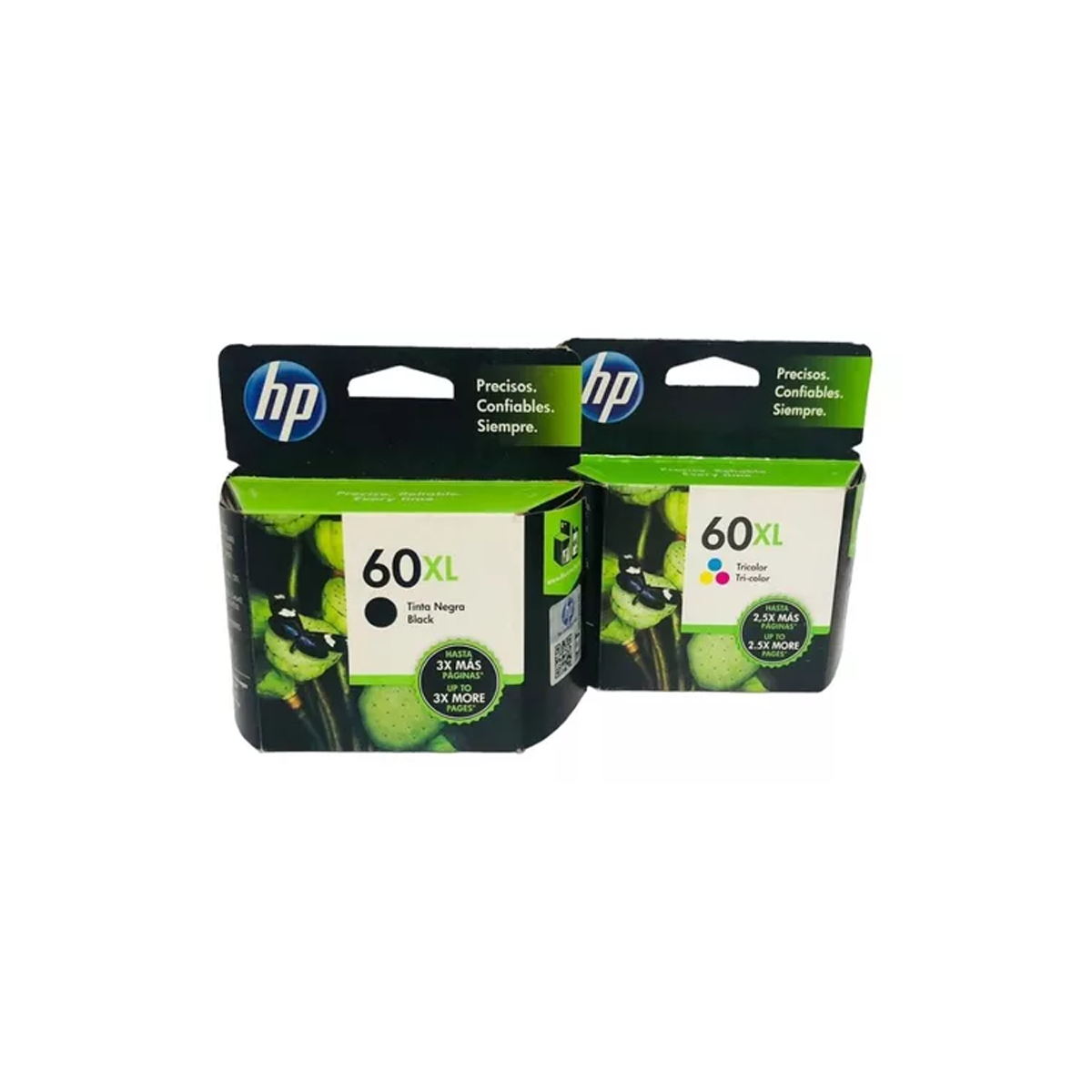 Juego de 2 Cartuchos de Tinta HP 60XL Negro y Tricolor Original