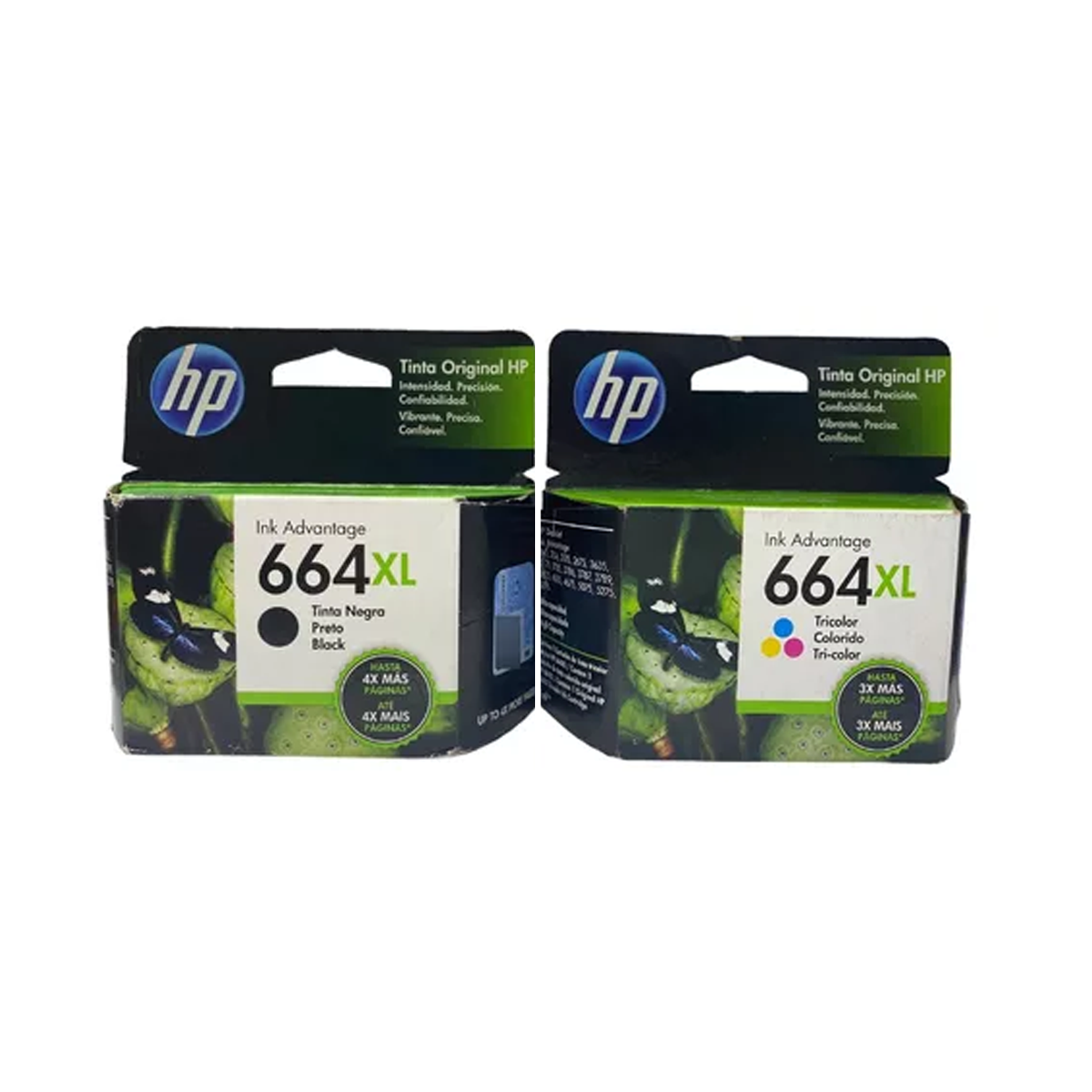 Juego de 2 Cartuchos de Tinta HP 664XL Negro y Tricolor Original